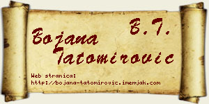 Bojana Tatomirović vizit kartica
